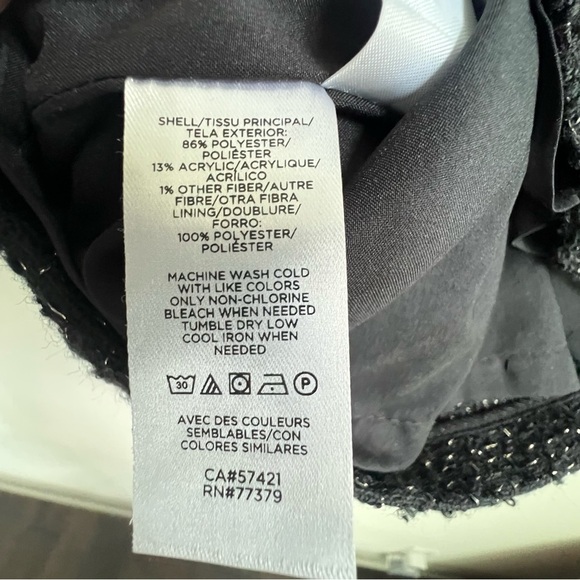 NEW $149 ANN TAYLOR BLACK SHIMMER TWEED Flap POCKET DRESS 6 Petite Money Chic - Picture 15 of 15